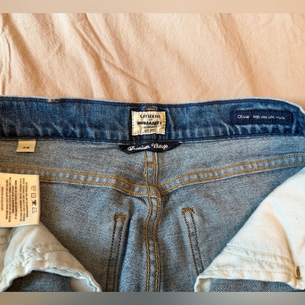 Citizens of Humanity Olivia High-Rise Slim Ankle Buttons Fly Jeans size 24" - Picture 4 of 9